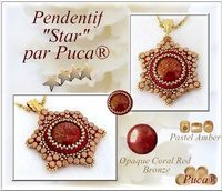 Cabochon par Puca®: Opaque Coral Red New Picasso, 18mm, 1 pc