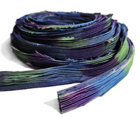 Shibori silk ribbon - Northern lights, 10cm