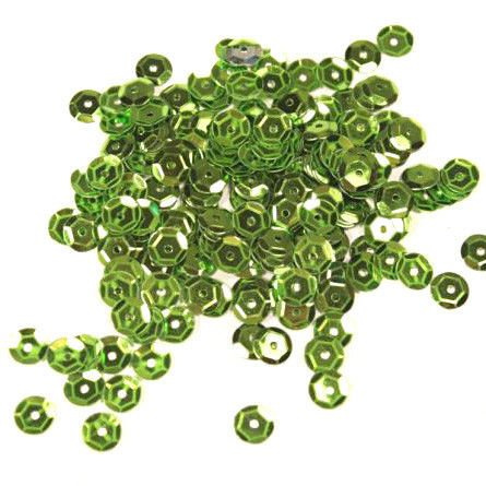 Sequins round 6mm, bright green