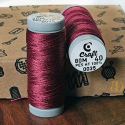 Threads for beading and soutache CRAFT 40, red wine, 80m