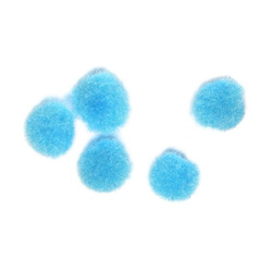 Pompoms, 10 mm, light blue, 2 pcs