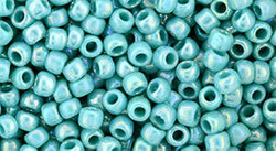 TOHO Round 8/0: TR-08-413 Opaque-Rainbow Turquoise, 10 g