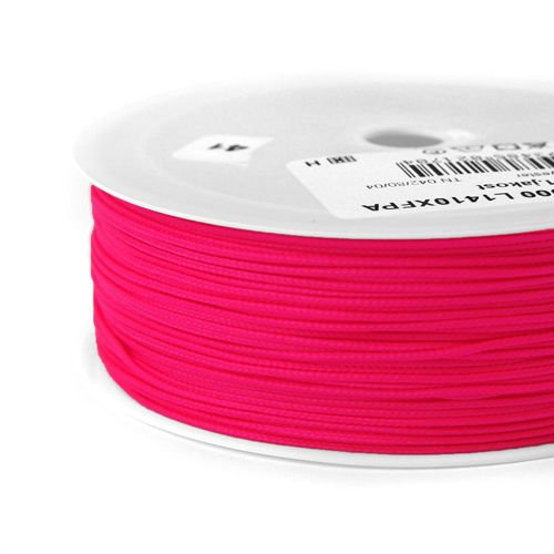 Shamballs and macramé polyester cord - pink neon // L1410