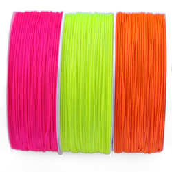 Shamballs and macramé polyester cord - orange neon // L4301