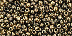 TOHO Round 11/0: TR-11-1706 Gilded Marble Black, 10g