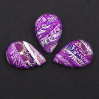 Cabochon CM Striped drop 15x26 cyclamen