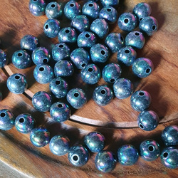 Artificial pearls, 10mm ball, Iris - Gray, 10 pcs.