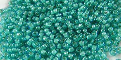 TOHO Round 11/0: TR-11-954 Inside-Color Aqua/Lt Jonquil-Lined, 10g