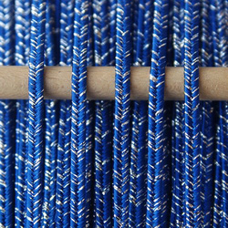 Greek braid 4mm mix silk + lurex - cornflower with silver, 1m