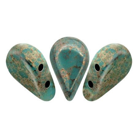 Amos® par Puca®: Opaque Green Turquoise Bronze, 27 szt.