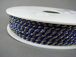 2mm TWISTED CORD - SAPPHIRE & GOLD