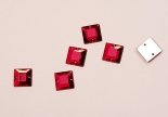 Acrylic crystals, square 8x8 mm, red / 1 pc.