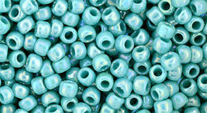 TOHO Round 8/0: TR-08-413 Opaque-Rainbow Turquoise, 10 g