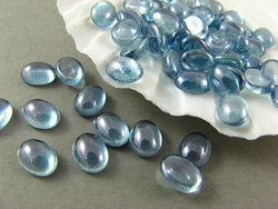 PRECIOSA GLASS CABOCHON 8x6mm LUSTER-TRANSPARENT BLUE