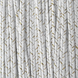 Greek braid 4mm mix silk + lurex - white with gold, 1m