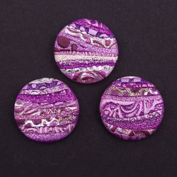 Cabochon CM Striped round 24 cyclamen