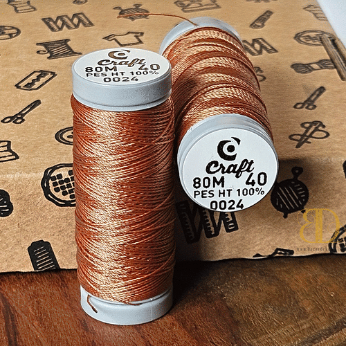 Threads for beading and soutache CRAFT 40, caramel, 80m