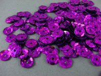  Sequins round 6mm, purple with glitter effect