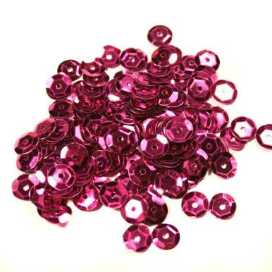 Sequins round 6mm, fuchsia