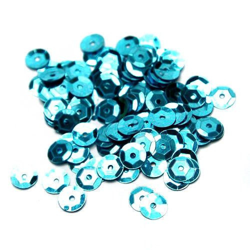 Sequins round 6mm, turquoise