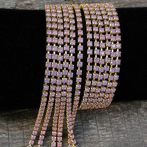 Rhinestone cupchain with Preciosa crystals  ss 8,5 (~2,5mm) Amethyst Opal, raw, 10cm