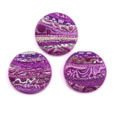 Cabochon CM Striped round 24 cyclamen