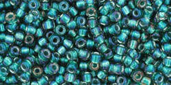 TOHO Round 11/0: TR-11-270 Inside-Color Crystal/Metallic Teal-Lined, 10 g