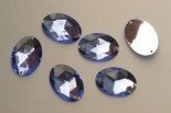 Acrylic crystals, oval 13x18 mm, blue / 1 pc.