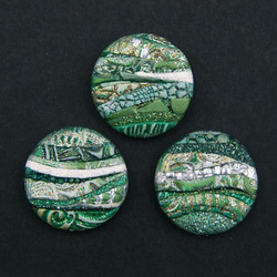 Cabochon CM Striped round 24 green