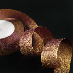 Brocade ribbon 2.5cm, purple and gold