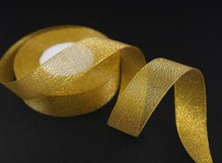 Brocade ribbon 2.5cm, warm gold