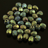 Fire Polish 3mm: Matte - Iris - Green, 40 pcs