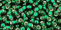 TOHO Round 8/0: TR-08-36 Silver-Lined Green Emerald, 10 g