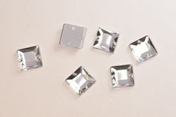 Acrylic stones square 8x8mm Crystal