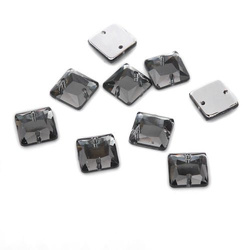 Acrylic stones square 8x8mm Black Diamond