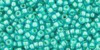 TOHO Round 11/0: TR-11-954 Inside-Color Aqua/Lt Jonquil-Lined, 10 g