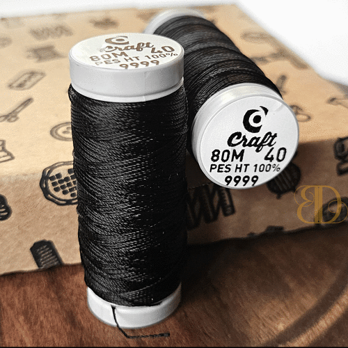 Threads for beading and soutache CRAFT 40, black, 80m