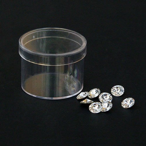 Container for small items, round, colorless, 40x30 mm