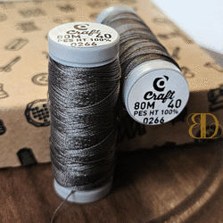 Threads for beading and soutache CRAFT 40, dark gray, 80m