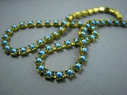 SS14,5 (3,5mm) PEARL CUPCHAIN - TURQUOISE, RAW (UNPLATED)