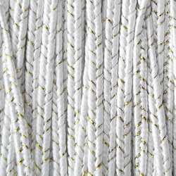 Greek braid 4mm mix silk + lurex - white with gold, 1m