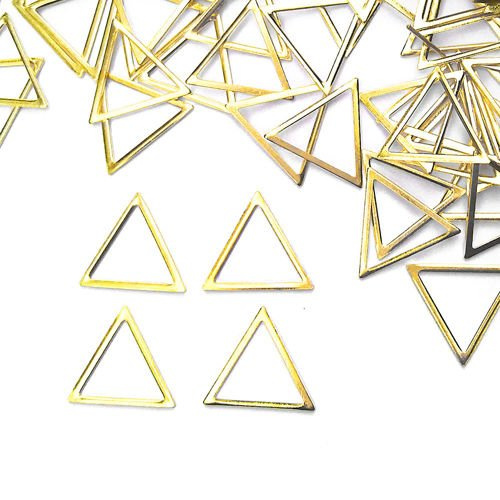 Geometric metal frame, gold, triangle small 1.5x1.7cm, 4 pcs