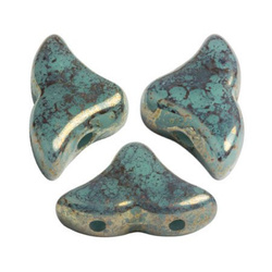 Hélios® par Puca®: Opaque Green Turquoise Bronze, 21 szt.