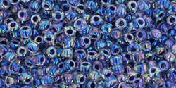 TOHO Round 11/0: TR-11-774 Inside-Color Rainbow Crystal/Grape-Lined, 10 g