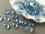 PRECIOSA GLASS CABOCHON 8x6mm LUSTER-TRANSPARENT BLUE