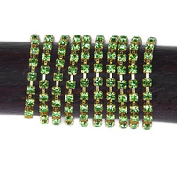 Taśma z kryształkami Preciosa ss 8,5 (~2,5 mm) Peridot / raw 10cm