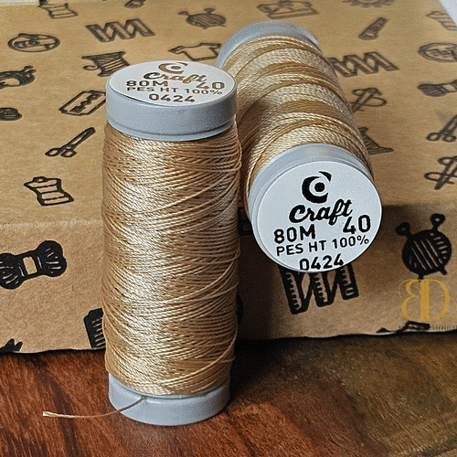 Threads for beading and soutache CRAFT 40, beige, 80m