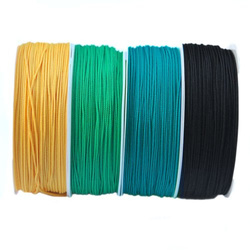 Shamballs and macramé polyester cord - emerald // L4802