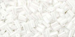 TOHO Bugle #1 (3mm): TB-01-121 Opaque-Lustered White, 10g