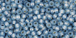 TOHO Round 11/0: TR-11-PF2102 PermaFinish - Silver-Lined Milky Montana Blue, 10g